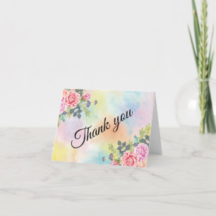 Cartão de Nota de Flores Rosa-Verde-Moldura