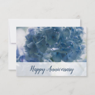 Cartão de Nota de Foto de Hortênsia Azul de Feliz