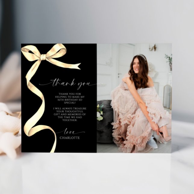 Cartão de Nota de Foto do Arco Dourado Obrigado (Criador carregado)