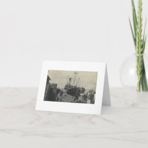 Cartão de Nota de Foto Real Antiga de Navio Em B