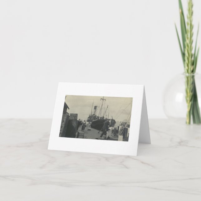 Cartão de Nota de Foto Real Antiga de Navio | Em B (Frente)