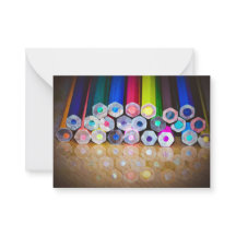 Cartão de Nota de Fotografia de Arte a Lápis Color