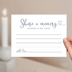 Cartão de Nota de Funeral Minimalista Compartilhe 