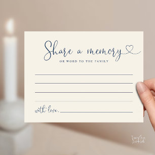 Cartão de Nota de Funeral Minimalista Compartilhe