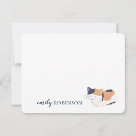Cartão de Nota de Gato Fofo Personalizado