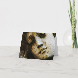 Cartão de Nota de Grunge Vintage Angelic Statue Fa