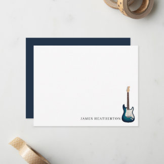 Cartão de Nota de Guitarra Elétrica Personalizado