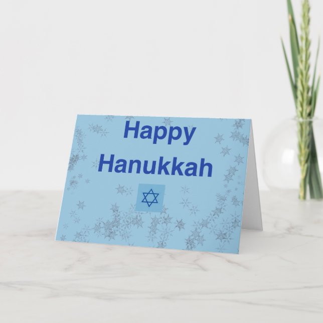 Cartão de nota de Hanukkah feliz (Frente)