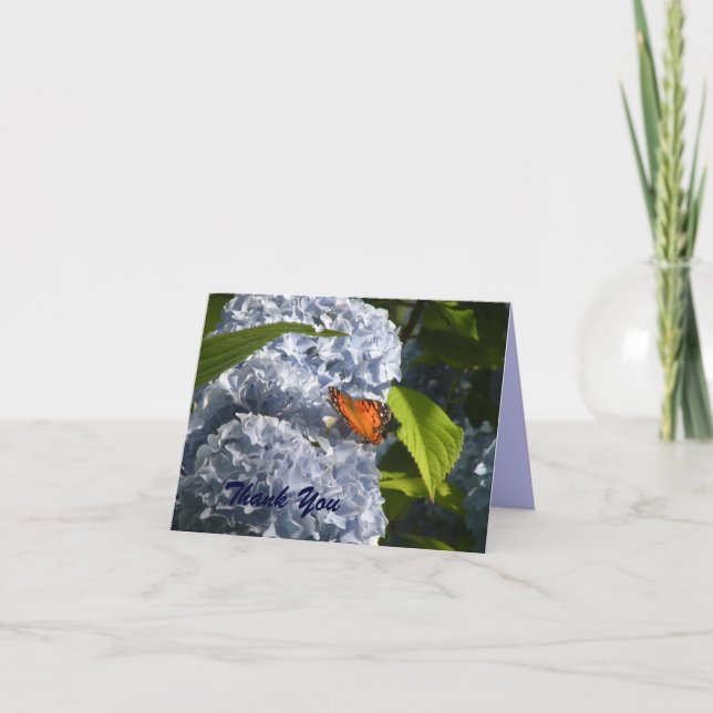 Cartão de Nota de Hortênsia Azul (Frente)