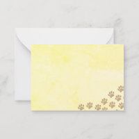 Cartão de Nota de Impressão de Puppy Paw