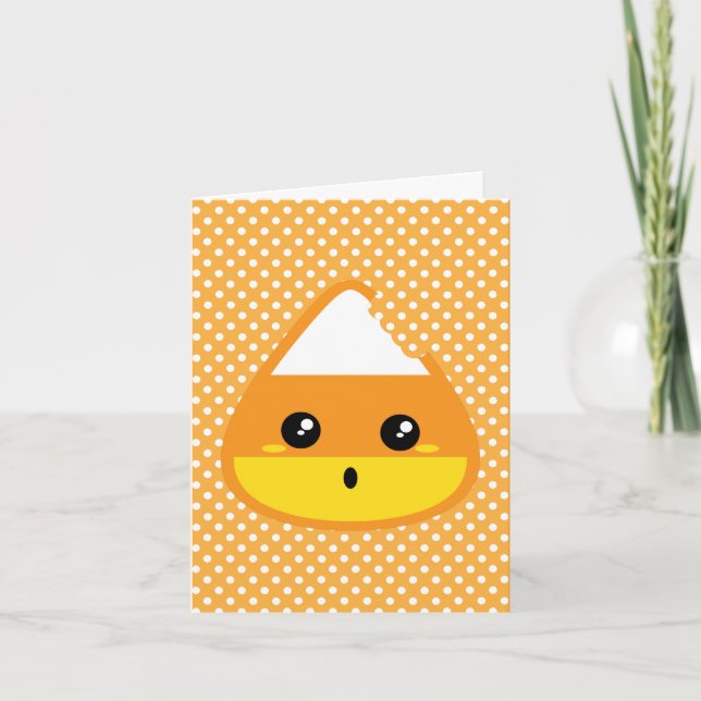 Cartão de Nota de Kawaii Candy Corn (Frente)