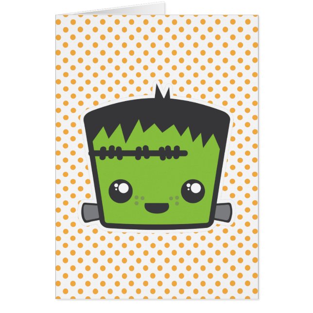 Cartão de Nota de Kawaii Frankenstein (Frente)