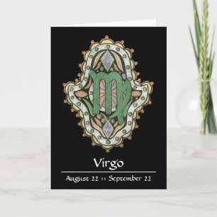 Cartão de nota de Khamsa do Virgo