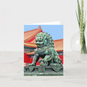 Cartão de Nota de Leão Chinês