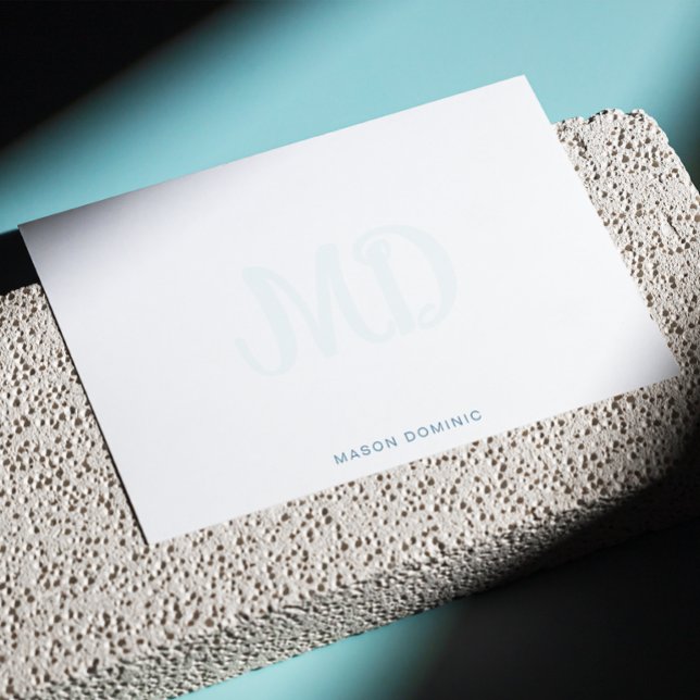 Cartão de nota de marca d'água monograma de script (Criador carregado)