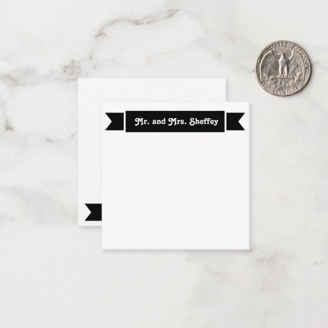 Cartão de Nota de modelo do Sr. e da Sra. Sheffey (Frente/Verso In Situ)