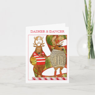 Cartão de Nota de Natal DASHER DANCER