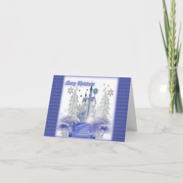 Cartão de Nota de Natal De Castelo De Gelo (Frente)