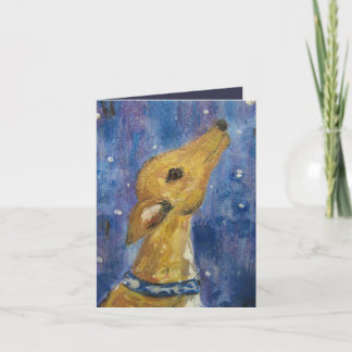 Cartão de Nota de Natal de Whippet Greyhound