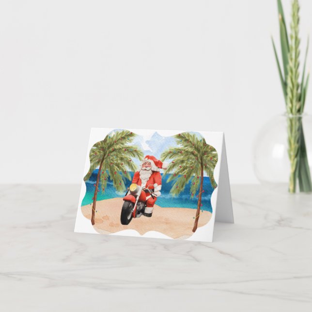 Cartão de Nota de Natal para Papais noeis Biker (Frente)