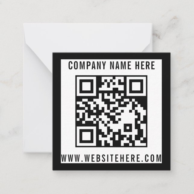 Cartão de Nota de Negócios com Código QR Editável (Frente)