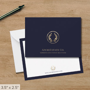 Cartão de Nota de Negócios com Logotipo Dourado Pr