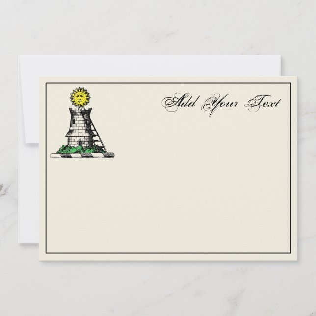 Cartão de Nota de Neve Heráldico Medieval do Caste (Frente)