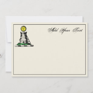 Cartão de Nota de Neve Heráldico Medieval do Caste