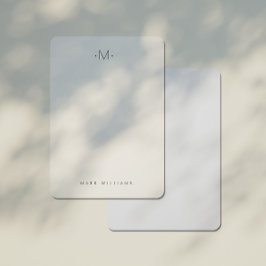 Cartão de Nota de Nome e Nome Inicial Moderno e Su