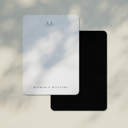 Cartão de Nota de Nome e Nome Inicial Moderno e Su