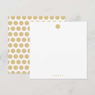 Cartão de Nota de Nome Personalizado Chic Dourado