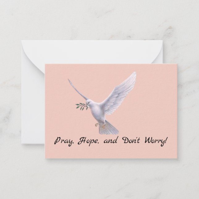 Cartão de nota de oração e esperança (Frente)