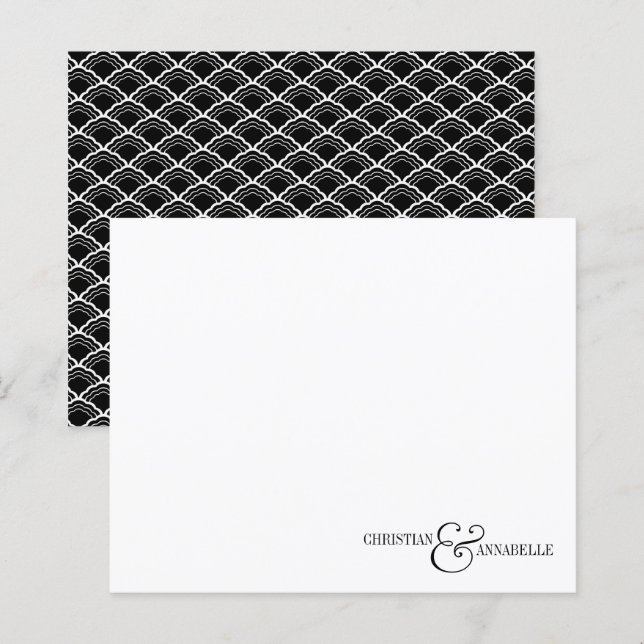 Cartão de Nota de Orçamento de Casal de Casamento  (Frente/Verso)