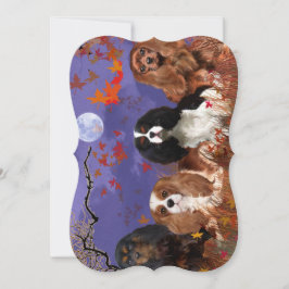 Cartão de Nota de Outono do Rei Charles Cavalier S