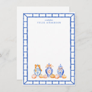 Cartão de Nota de Ova de Abate Chinoiserie Ginger