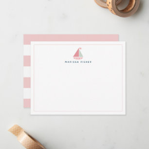 Cartão de Nota de Papel de Carta Rosa-Farol
