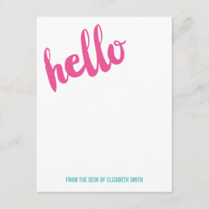 Cartão de Nota de Papel Personalizado Simples Hel