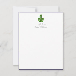 Cartão de Nota de Papelaria Elegante de Carvalho
