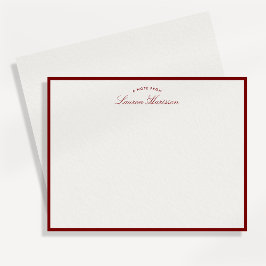 Cartão de Nota de Papelaria Moderna e Elegante com