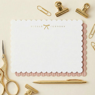 Cartão de Nota de Papelaria Personalizado com Laço