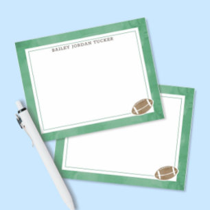 Cartão de Nota de Papelaria Verde de Aquarela de F