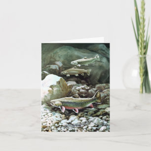 Cartão de Nota de Peixe Trout
