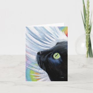 Cartão de Nota de Pintura de Gato Anjo Final do Ar