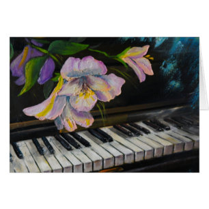 Cartão de Nota de Pintura Piano