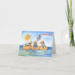 Cartão de Nota de piscina Obrigado