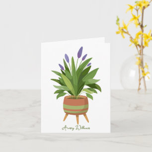 Cartão de Nota de Planta em Vaso Personalizado em