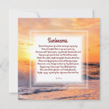 Cartão de Nota de Poema Cristão "Sunbeams"