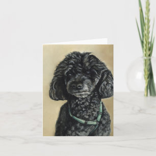 Cartão de Nota de Poodle Dog