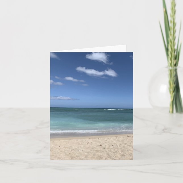 Cartão de Nota de Praia Costeira em Branco (Frente)