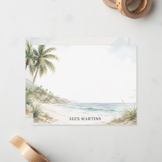 Cartão de Nota de Praia Personalizado